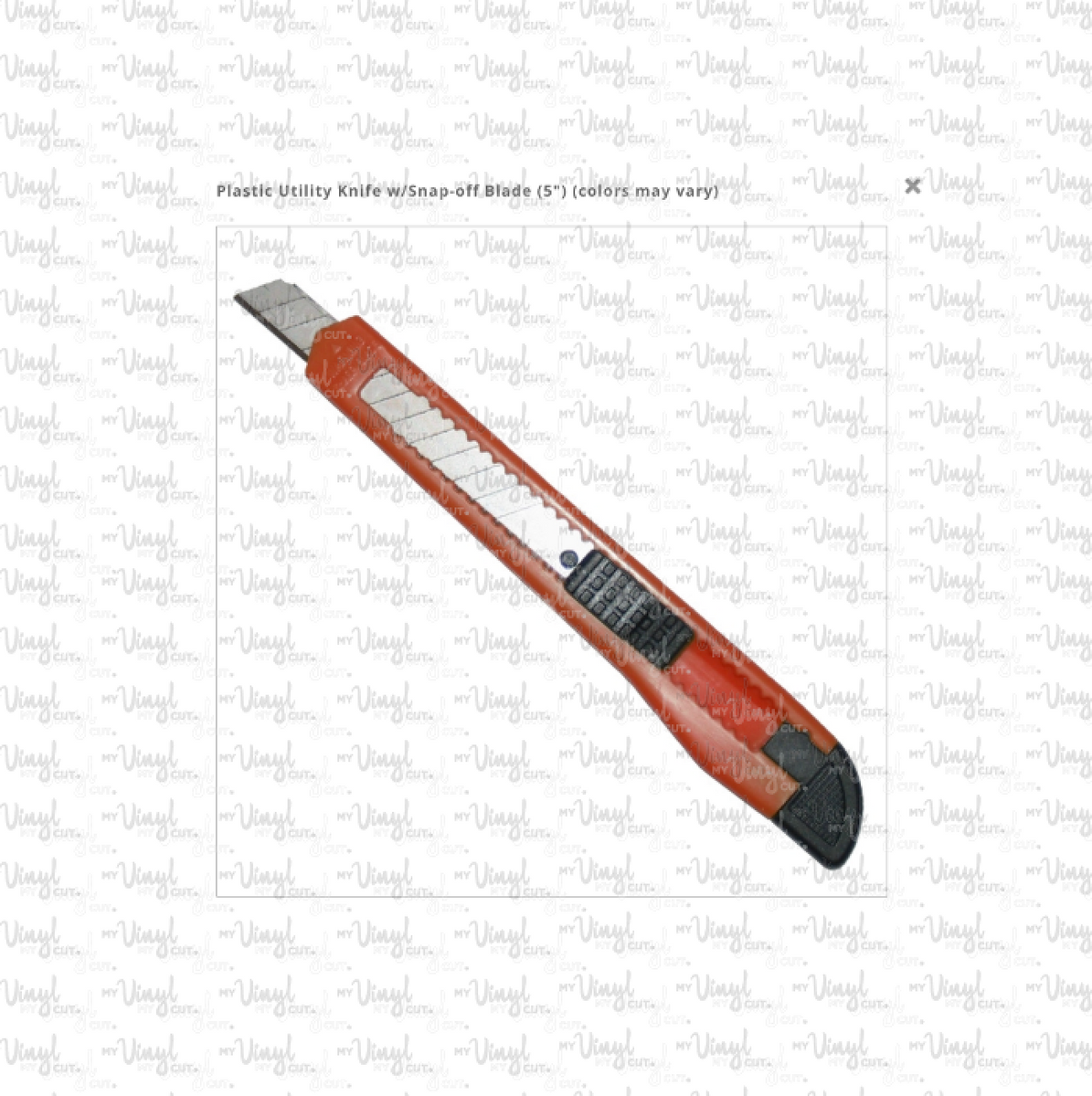Plastic Utility Knife w/Snapoff Blade (5") (colors may vary) MY VINYL CUT