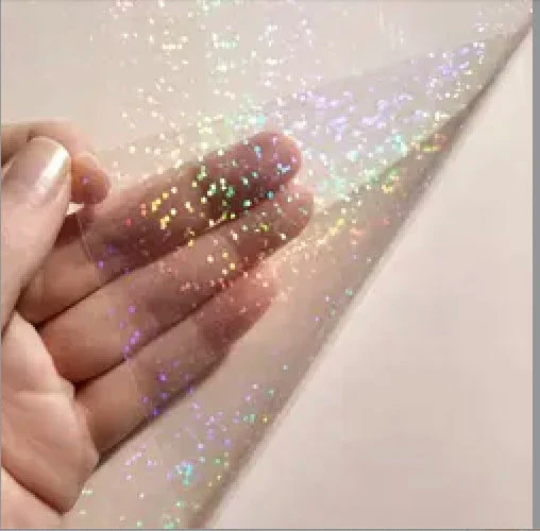 Self Adhesive Sparkle Holographic Vinyl Overlay Cold Laminate Sheet