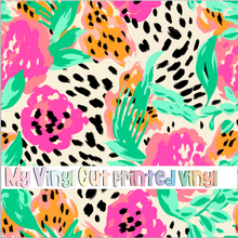 Load image into Gallery viewer, Printed Vinyl &amp; HTV Animal Print Floral J Pattern 12 x 12 inch sheet