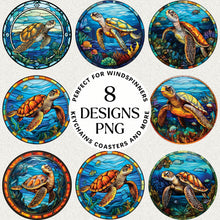 Load image into Gallery viewer, Sea Turtle Stained Glass Sublimation Bundle