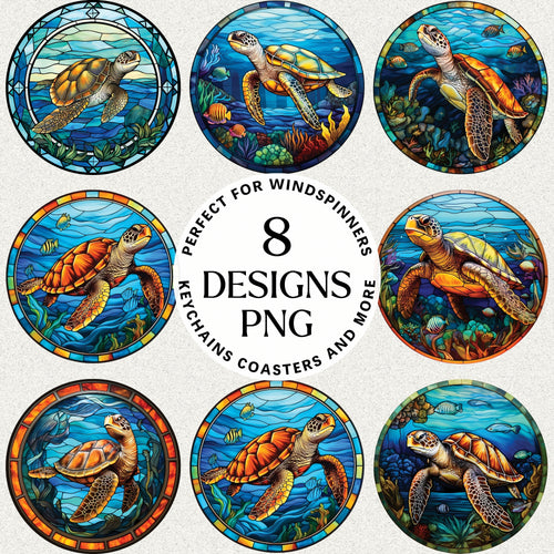 Sea Turtle Stained Glass Sublimation Bundle