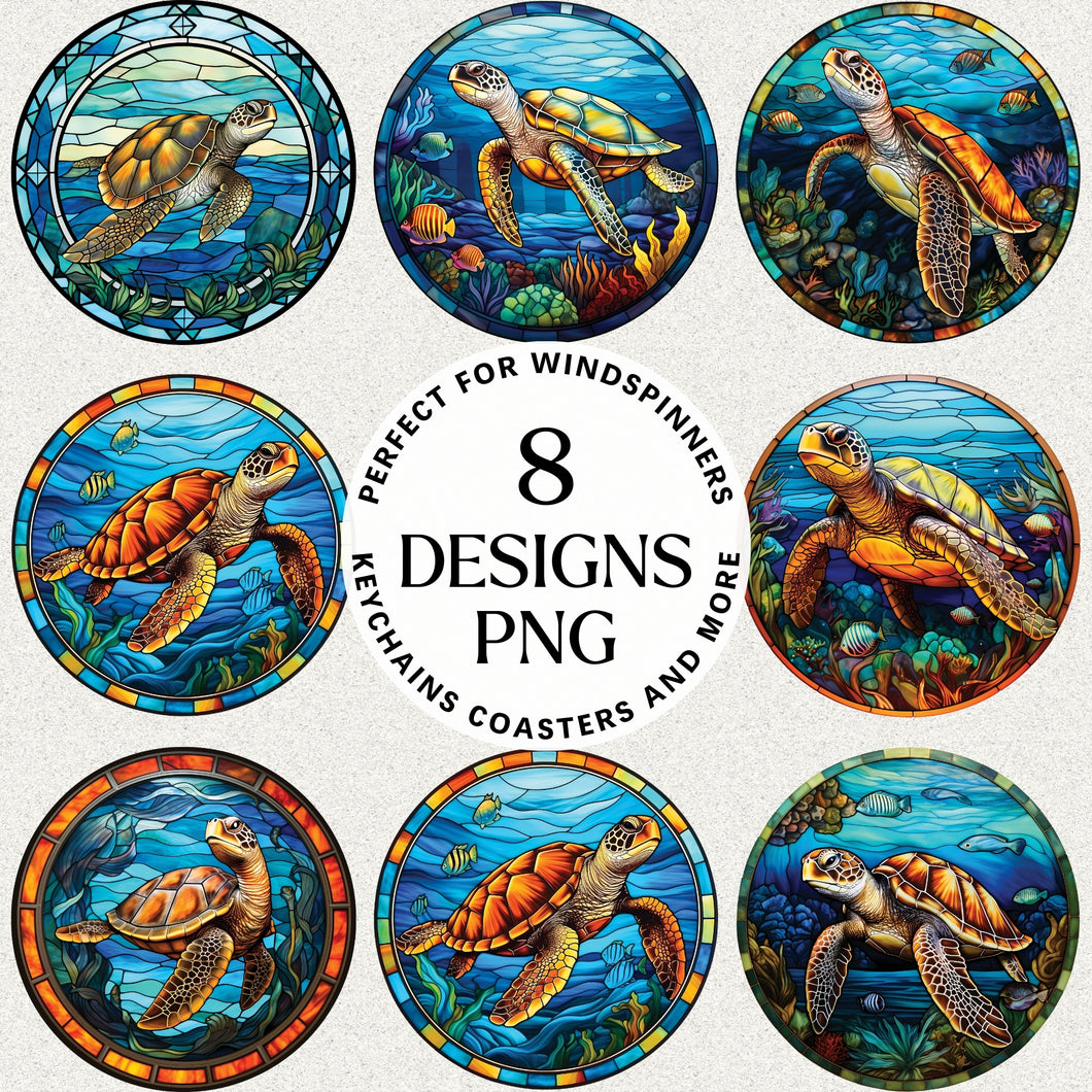 Sea Turtle Stained Glass Sublimation Bundle