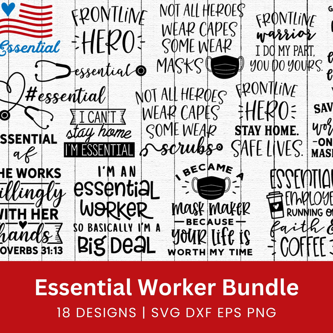 Essential Worker SVG Bundle