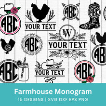 Load image into Gallery viewer, Farmhouse Monogram SVG Bundle