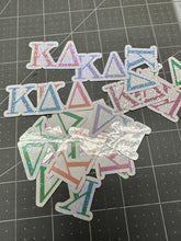 Load image into Gallery viewer, Kappa Delta KD Sorority Stickers with Holographic Effects 18 Stickers
