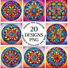 Load image into Gallery viewer, Simple Stained Glass Mandala Sublimation Bundle