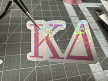 Load image into Gallery viewer, Kappa Delta KD Sorority Stickers with Holographic Effects 18 Stickers