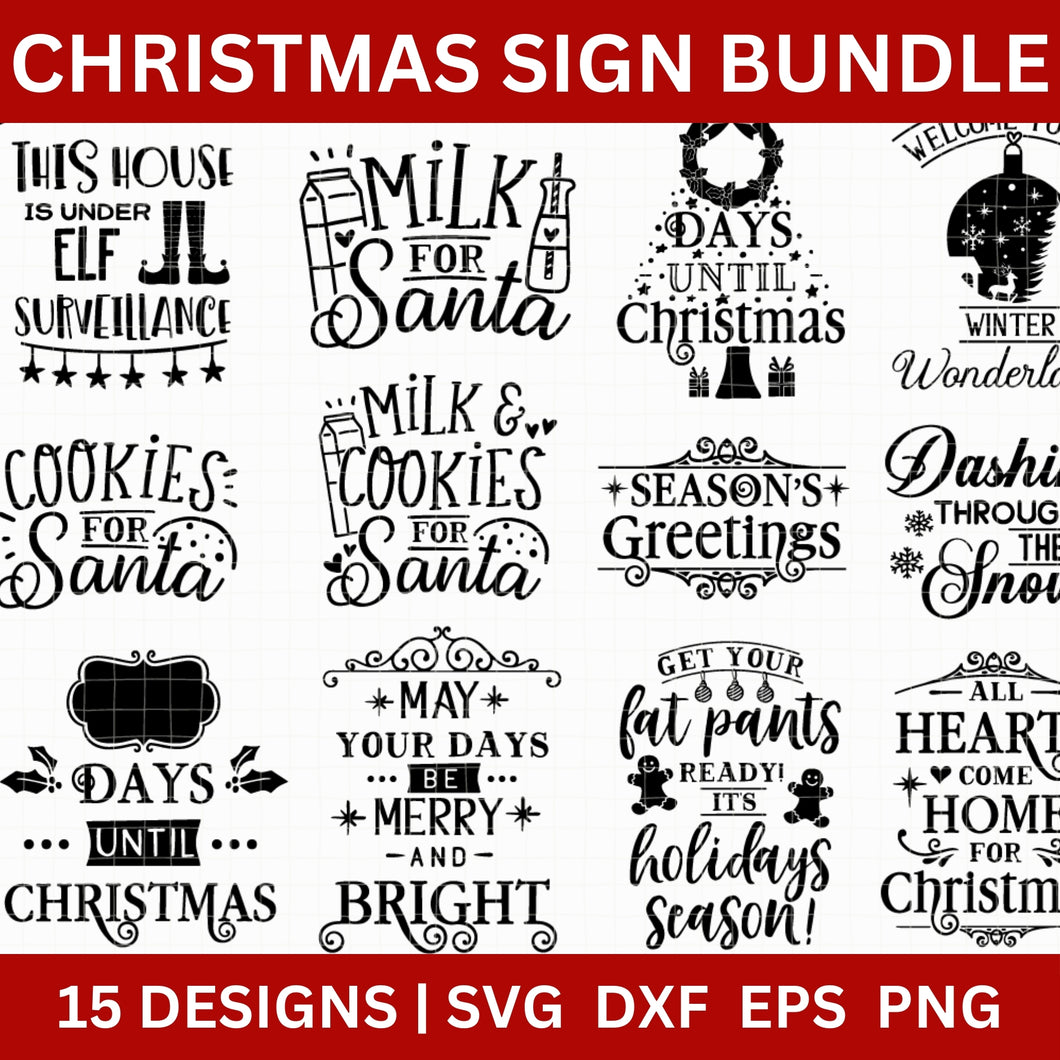 Christmas Sign SVG Bundle