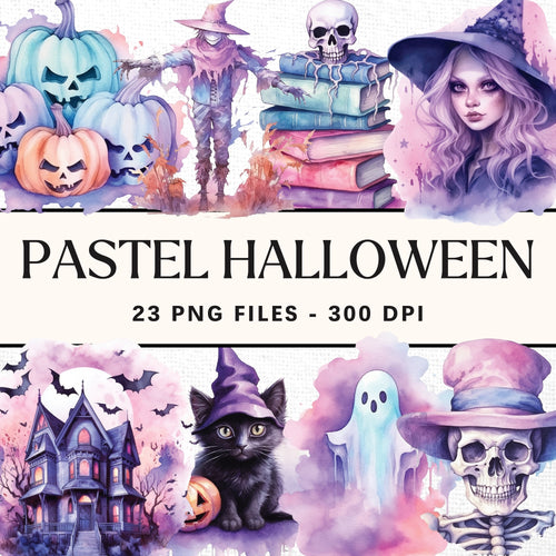Pastel Halloween Clipart Sublimation