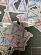 Load image into Gallery viewer, Kappa Delta KD Sorority Stickers with Holographic Effects 18 Stickers