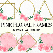 Load image into Gallery viewer, Pink Floral Frames Sublimation Bundle