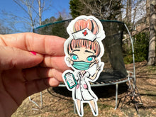 Load image into Gallery viewer, Sticker | 22G | Nurse | Waterproof Vinyl Sticker | White | Clear | Permanent | Removable | Window Cling | Glitter | Holographic