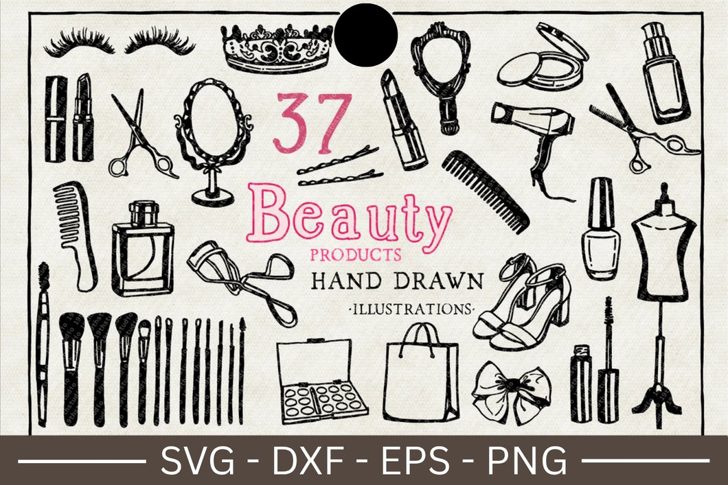 Beauty Products Illustration SVG Bundle