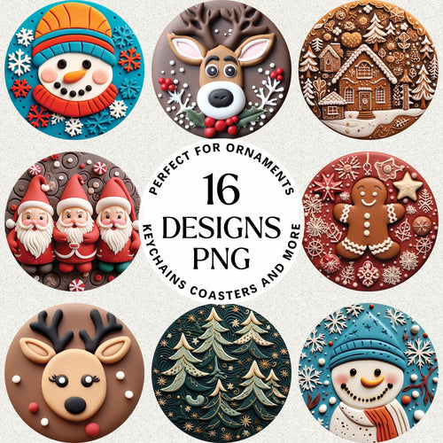 Christmas 3D Ornament Bundle Digital Download