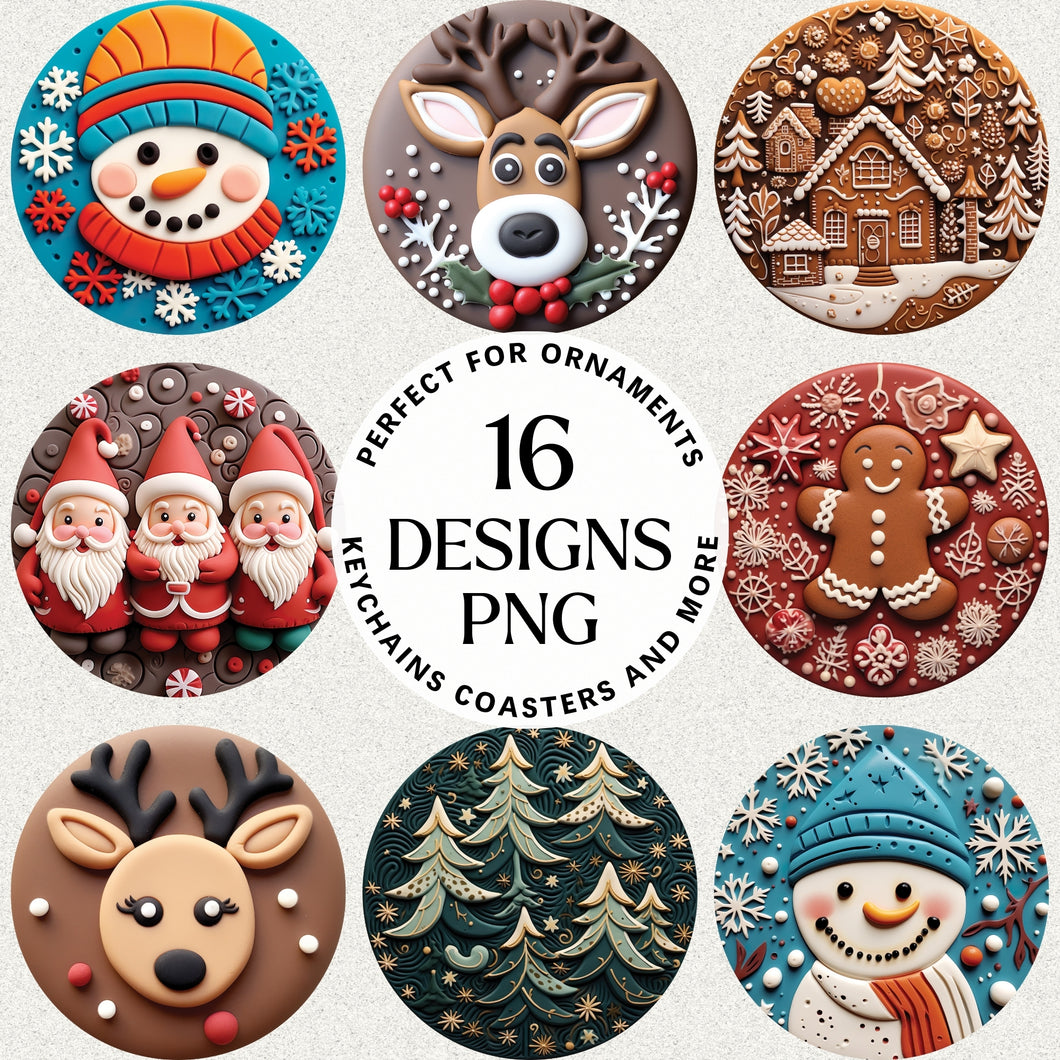 Christmas 3D Ornament Bundle Digital Download