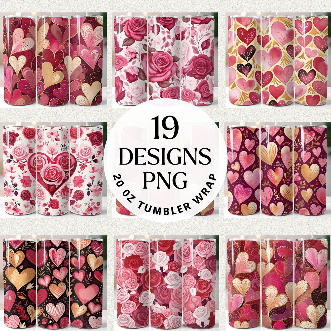Valentine Tumbler Wrap Bundle Digital Download