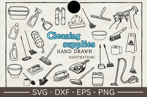 Cleaning Supplies Illustration SVG Bundle