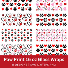 Load image into Gallery viewer, Paw Prints Glass Wraps SVG Bundle