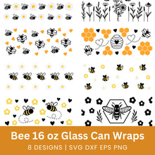 Load image into Gallery viewer, Bee Glass Wraps SVG Bundle