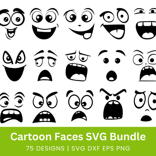 Cartoon Faces SVG Bundle
