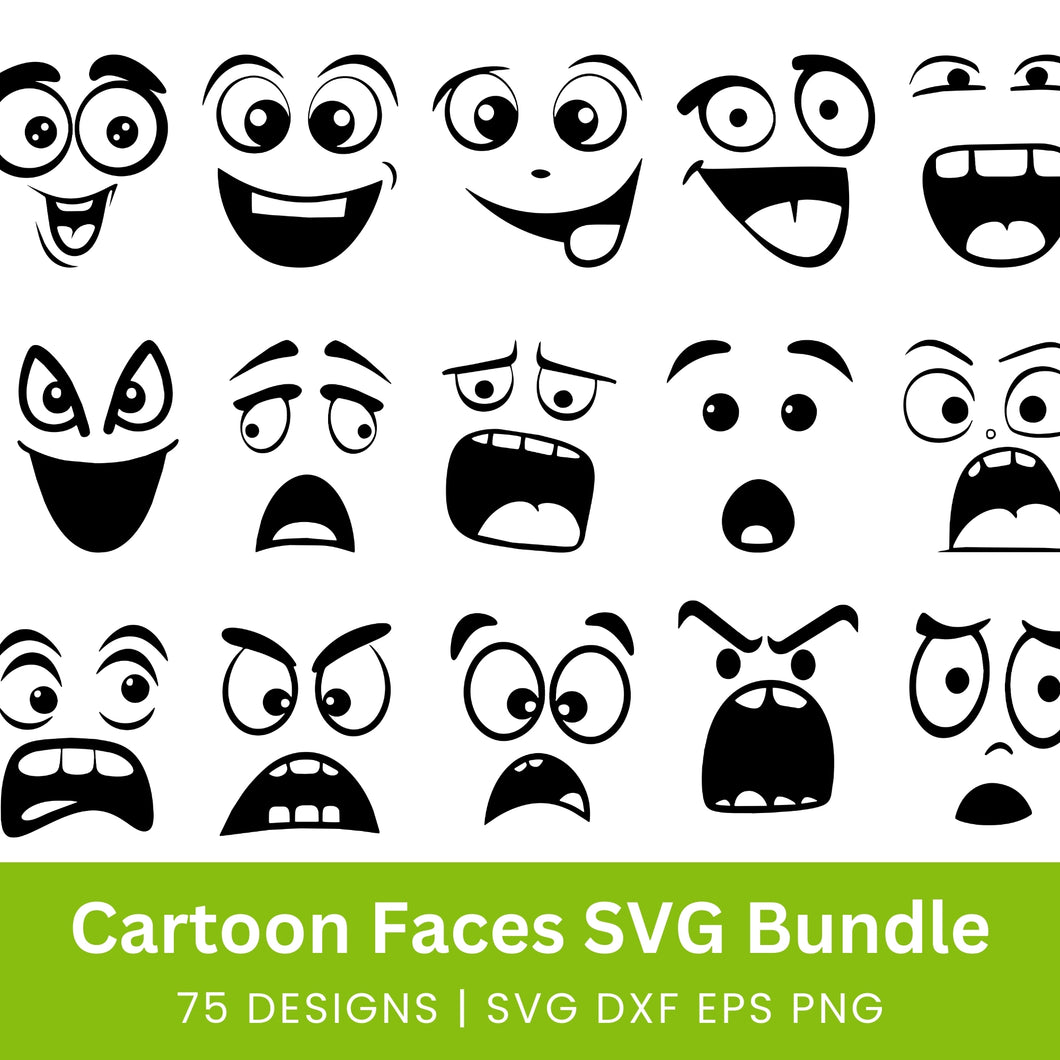 Cartoon Faces SVG Bundle