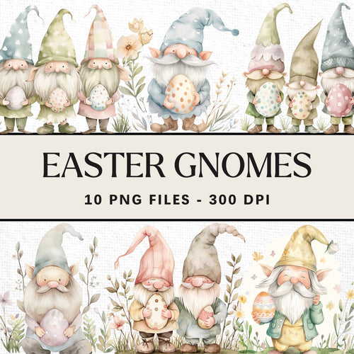 Easter Gnome Clip Art Bundle Digital Download