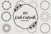 Load image into Gallery viewer, Circle Wreath Illustration SVG Bundle
