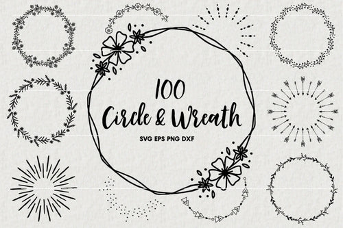 Circle Wreath Illustration SVG Bundle