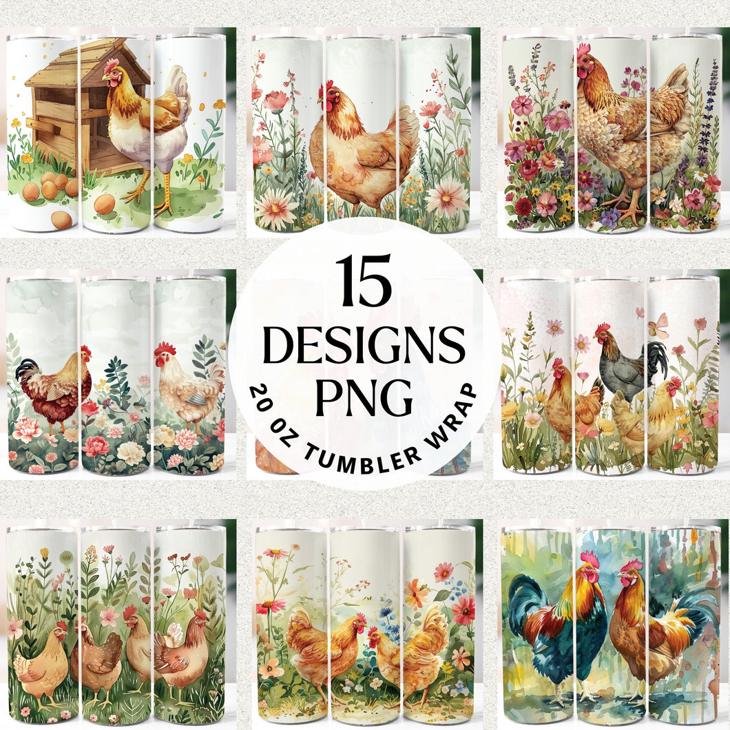 Chicken 20 oz Tumbler Bundle Digital Download