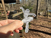 Load image into Gallery viewer, Sticker | | Ballerina | Waterproof Vinyl Sticker | White | Clear | Permanent | Removable | Window Cling | Glitter | Holographic