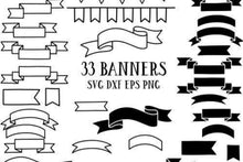 Load image into Gallery viewer, Hand Drawn Banners Illustration SVG Bundle