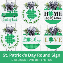Load image into Gallery viewer, St. Patrick's Day Round Sign SVG Bundle