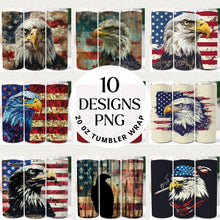Load image into Gallery viewer, Patriotic Eagle 20 oz Tumbler Bundle Digital Download