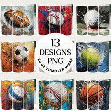 Load image into Gallery viewer, Sports 20 oz Tumbler Wrap Bundle Digital Download