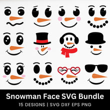 Load image into Gallery viewer, Snowman Face SVG Bundle