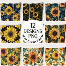 Load image into Gallery viewer, Sunflowers 20 oz Tumbler Bundle Digital Download