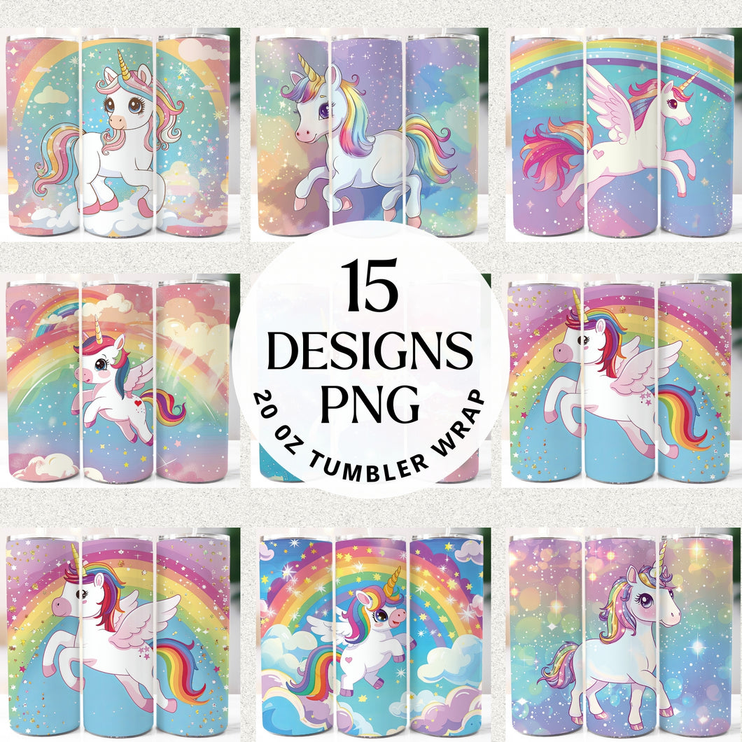 Unicorn 20 oz Tumbler Bundle Digital Download
