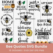 Load image into Gallery viewer, Bee Quotes SVG Bundle
