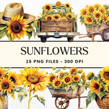 Load image into Gallery viewer, Sunflower Watercolor Sublimation Bundle