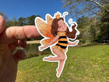 Load image into Gallery viewer, Sticker | 70G | Fairy Bee Girl | Waterproof Vinyl Sticker | White | Clear | Permanent | Removable | Window Cling | Glitter | Holographic