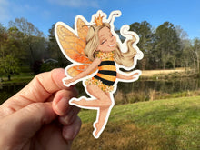 Load image into Gallery viewer, Sticker | 70F | Fairy Bee Girl | Waterproof Vinyl Sticker | White | Clear | Permanent | Removable | Window Cling | Glitter | Holographic