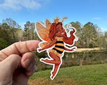 Load image into Gallery viewer, Sticker | 70J | Fairy Bee Girl | Waterproof Vinyl Sticker | White | Clear | Permanent | Removable | Window Cling | Glitter | Holographic