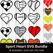 Load image into Gallery viewer, Sport Heart SVG Bundle