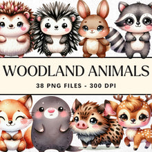 Load image into Gallery viewer, Woodland Animal Clipart Bundle Digital Download