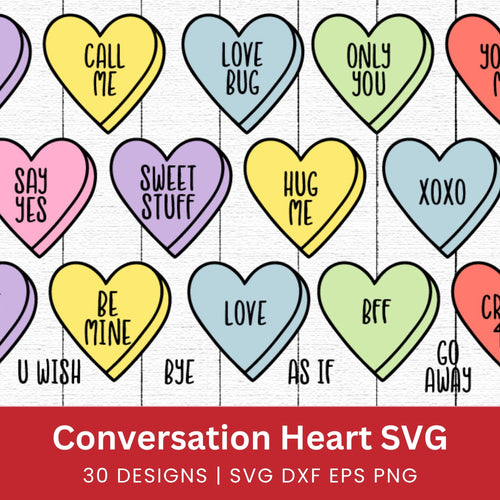 Conversation Hearts SVG Bundle