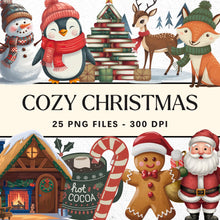Load image into Gallery viewer, Cozy Christmas Clipart Bundle Digital Download