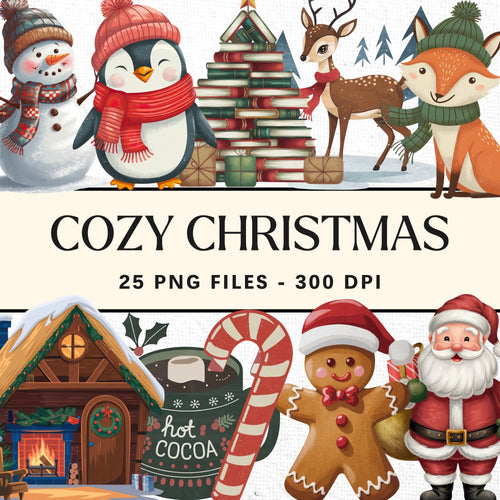 Cozy Christmas Clipart Bundle Digital Download