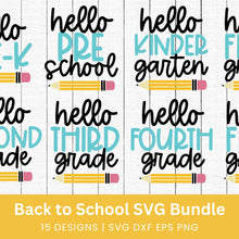 Load image into Gallery viewer, Back to School Shirt Designs SVG Bundle