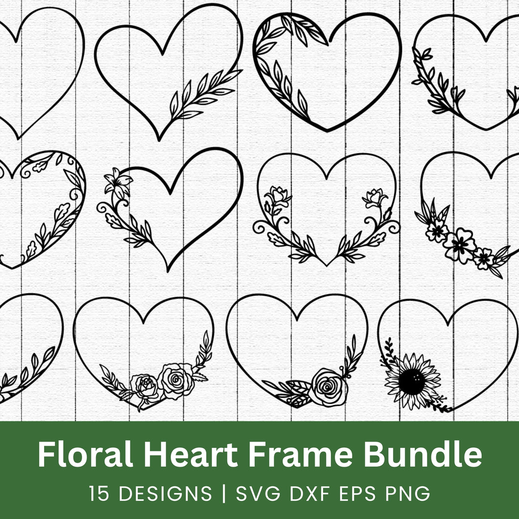 Floral Heart SVG Bundle