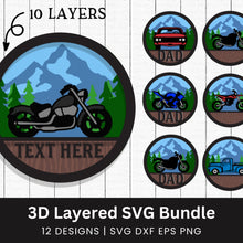 Load image into Gallery viewer, 3D Layered Car Truck Motorcycle SVG Bundle